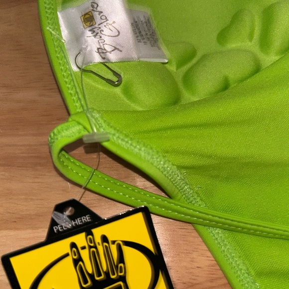 Neon green Body glove monokini 80’s style vintage sexy bikini swimsuit y2k heart - Picture 9 of 10